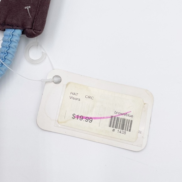 Vintage Y2K Crocs Visor Hat Brown and Blue Elastic Strap Crocodile Logo NWT - Picture 6 of 8